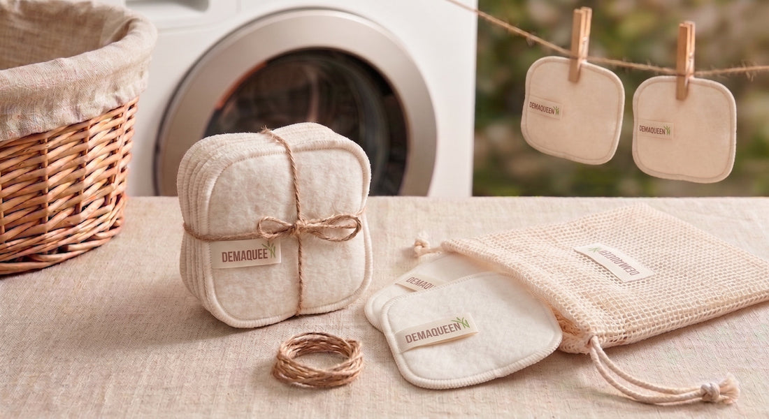Coton démaquillant propre dans une salle de bain