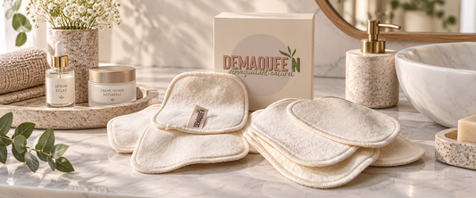 Coffret de pads démaquillants en chanvre Demaquee'N, fibre noble utilisée en cosmétique haut de gamme