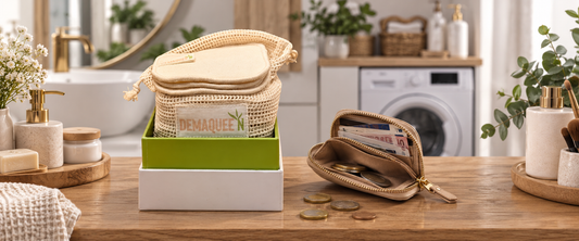 Illustration Demaquee'N sur les économies réalisées en passant au coton lavable réutilisable